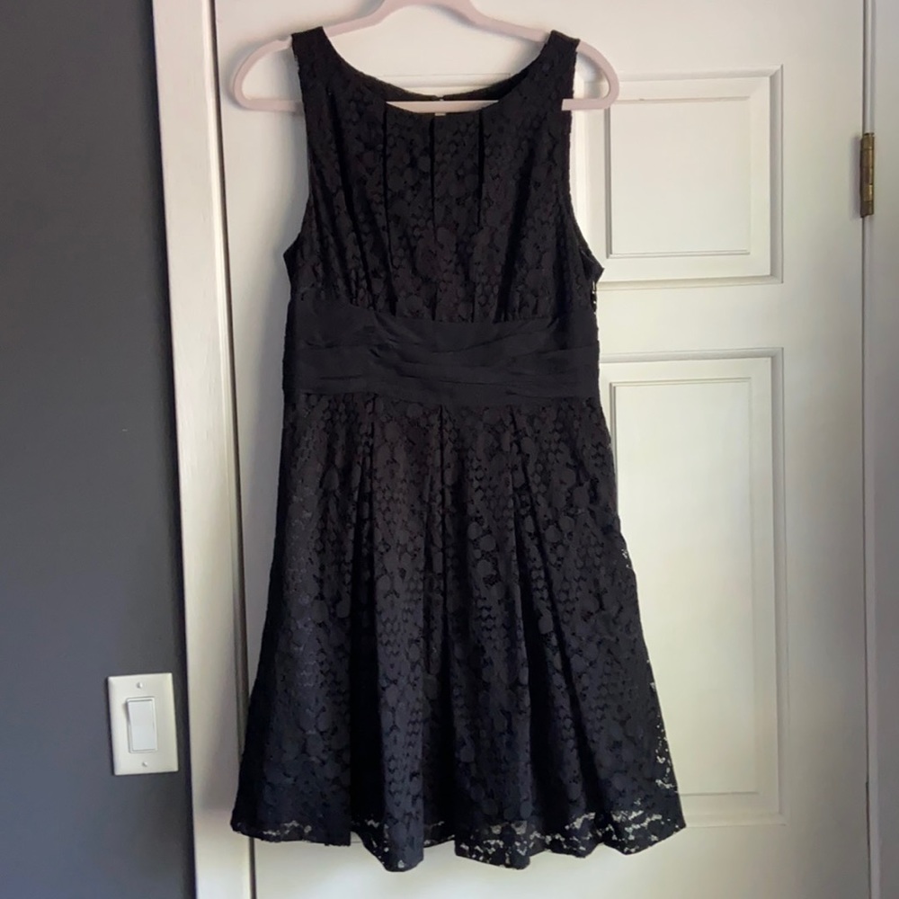 Black lace a-line dress